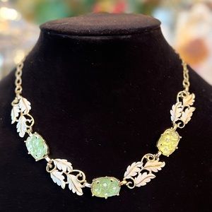 Vintage Emmons 17 in Gold Necklace with Flowers and Leaves